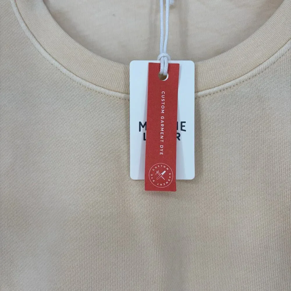 Marine Layer Enya Puff Sleeve Sweatshirt Antique White Women's Small NWT - Picture 6 of 10